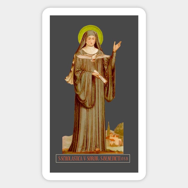 Saint Scholastica, Abbess: For all the Saints Series Magnet by Catholicamtees